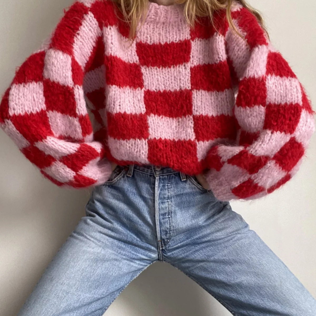 magic checkered sweater