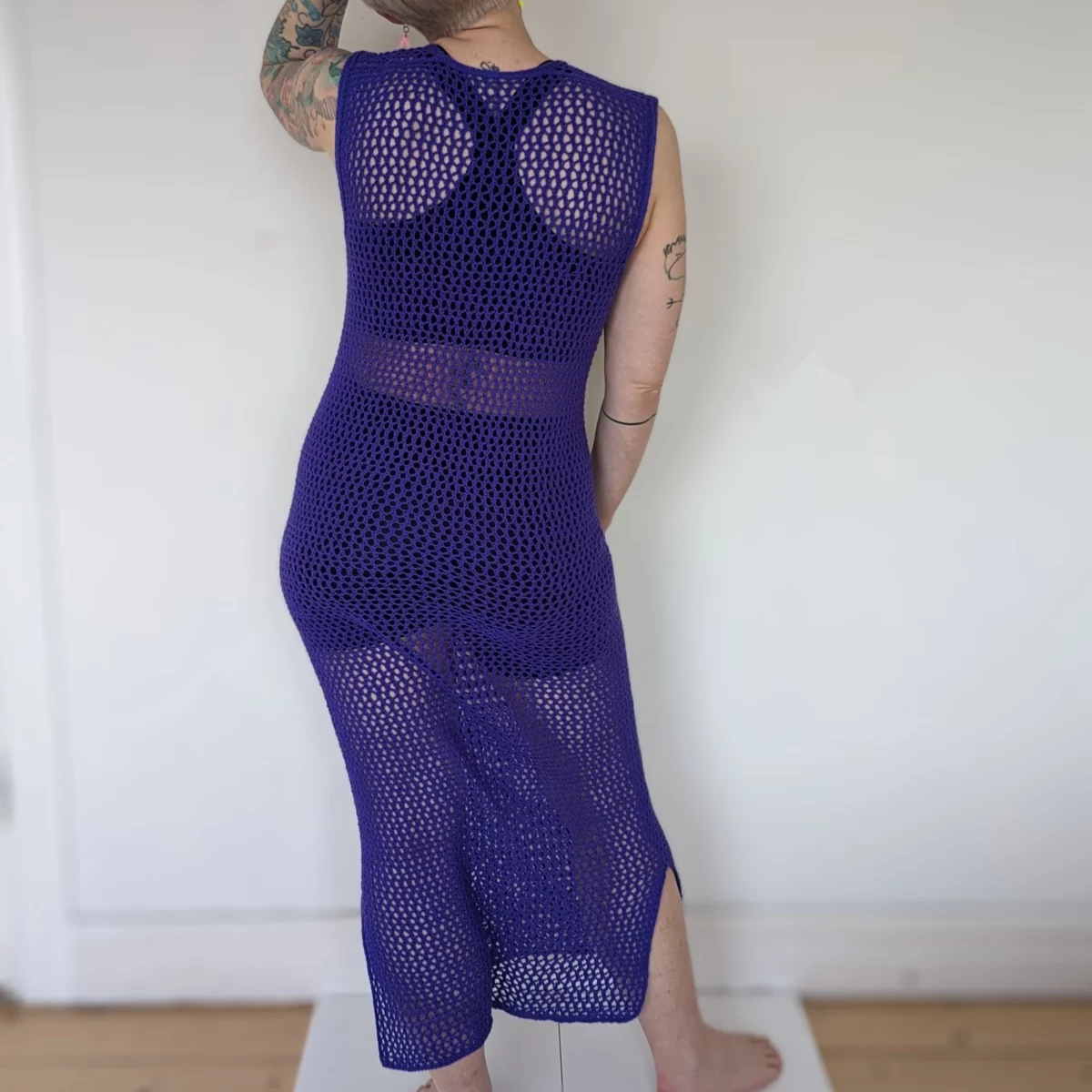 notorious knitter meshed up dress